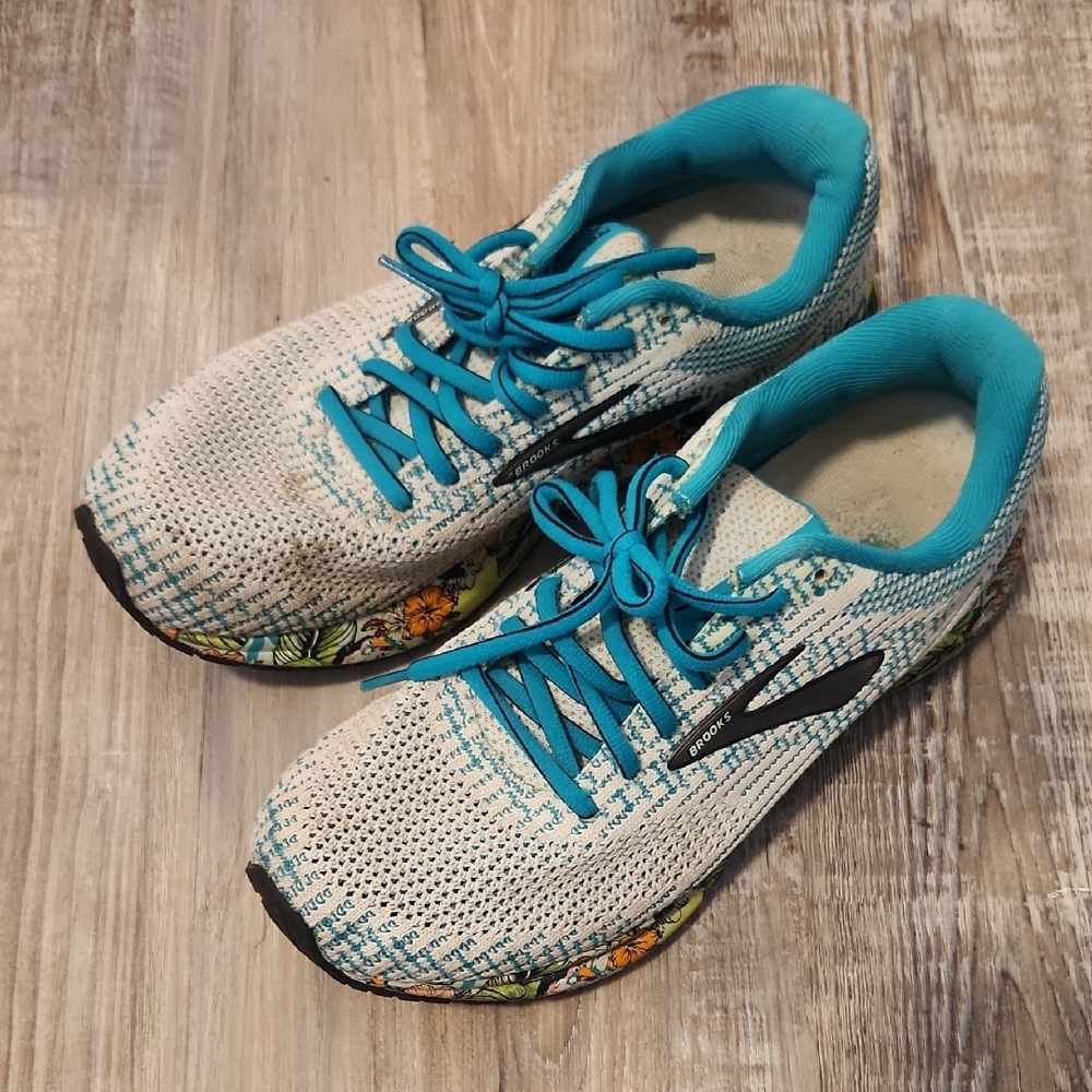 Brooks Turquoise and White Athletic Shoes